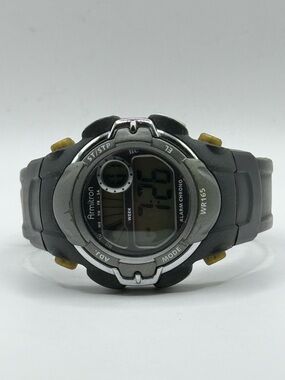 Armitron Men Watch Gray Black Rubber Chro Month Day Date WR165 (New Battery)